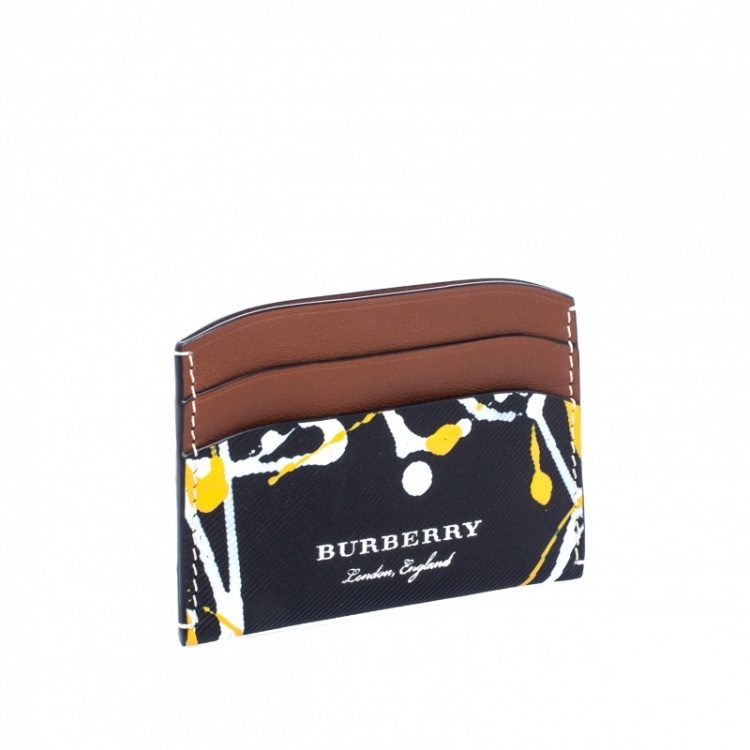 Pre Owned Burberry Multicolor Printed Leather Cardholder