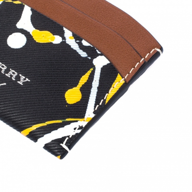 Pre Owned Burberry Multicolor Printed Leather Cardholder