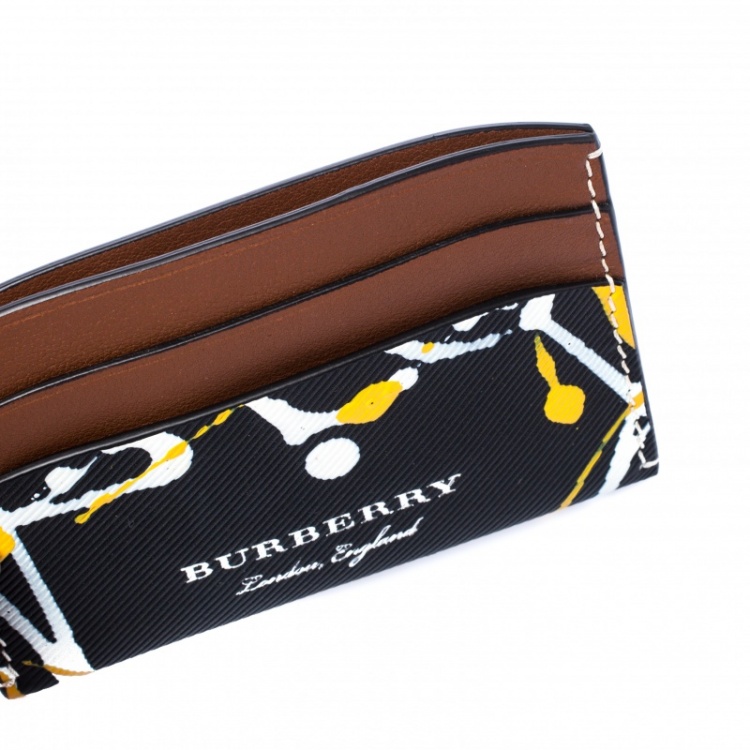 Pre Owned Burberry Multicolor Printed Leather Cardholder