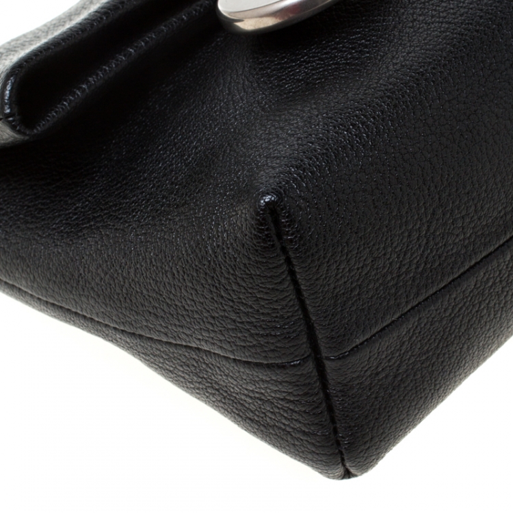 Pre Owned Burberry Black Leather Pin Clutch