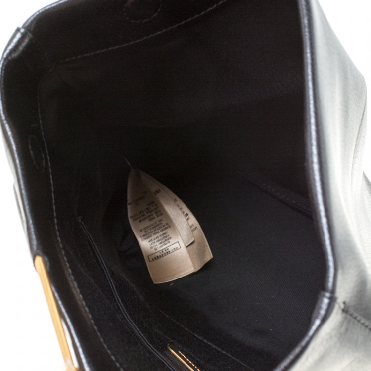 Pre Owned Burberry Black Leather Pin Clutch