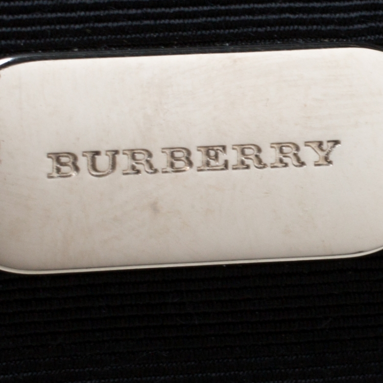Pre Owned Burberry Black Velvet Crystal Embellished Pin Clutch