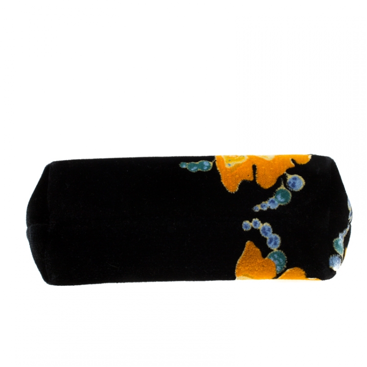 Pre Owned Burberry Multicolor Floral Print Velvet Crystal Embellished Pin Clutch