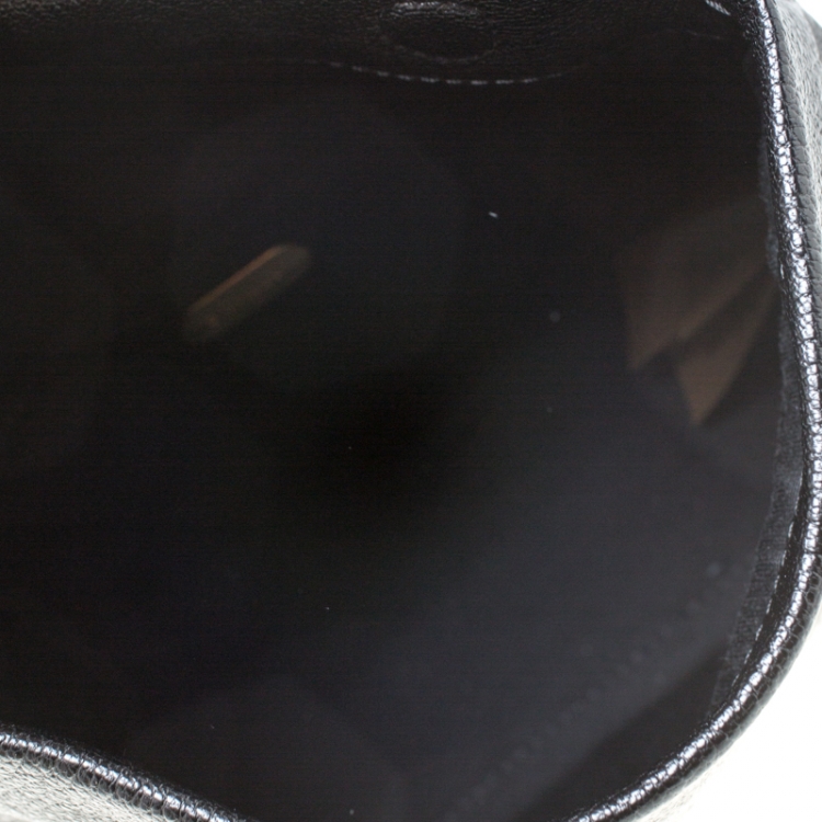 Pre Owned Burberry Black Leather Crystal Embellished Pin Clutch