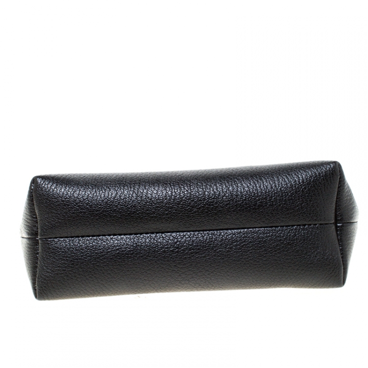 Pre Owned Burberry Black Leather Crystal Embellished Pin Clutch