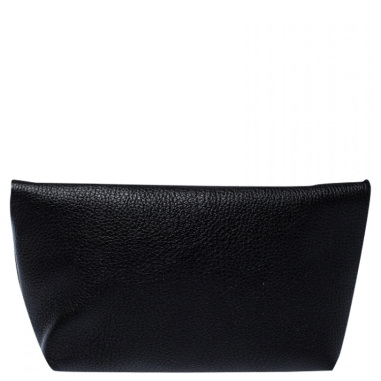 Pre Owned Burberry Black Leather Crystal Embellished Pin Clutch