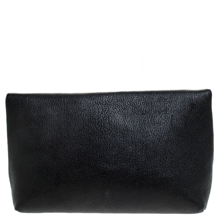 Pre Owned Burberry Black Leather Pin Clutch