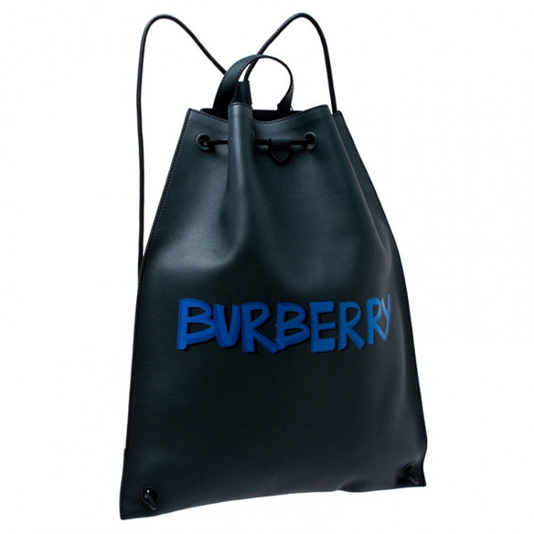 Pre Owned Burberry Deep Green Leather Bobby Backpack