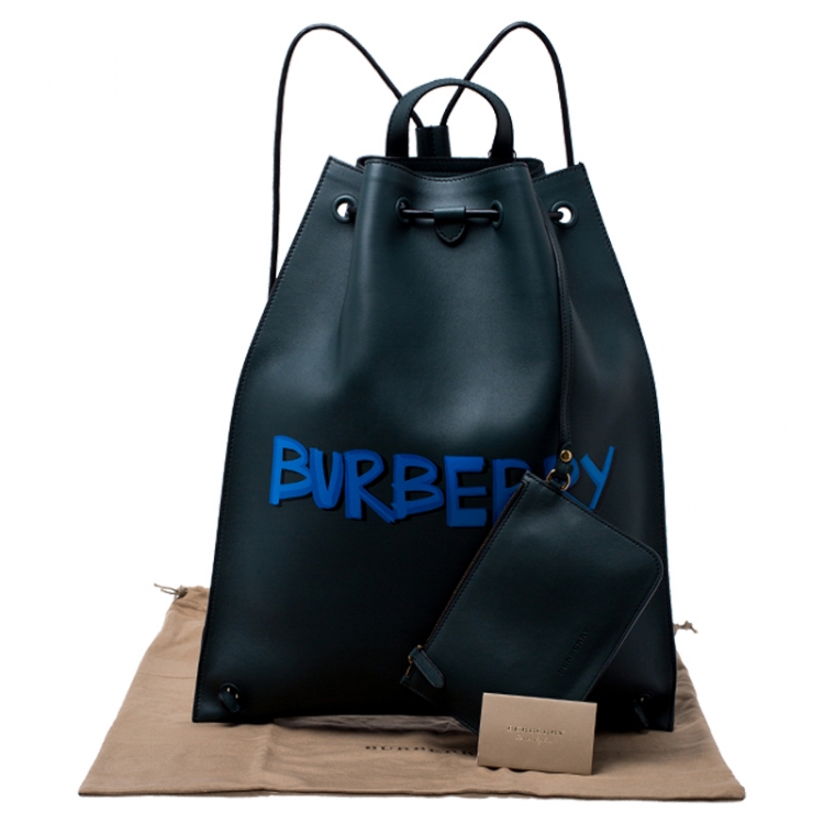 Pre Owned Burberry Deep Green Leather Bobby Backpack