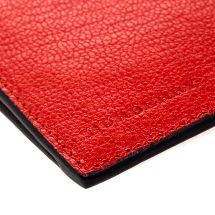 مملوكة مسبقًا Burberry Red/White Leather Alwyn Zip Card Holder