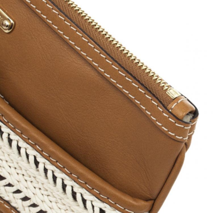 Pre Owned Burberry Calf Leather Rope Webbing Fuller Wristlet