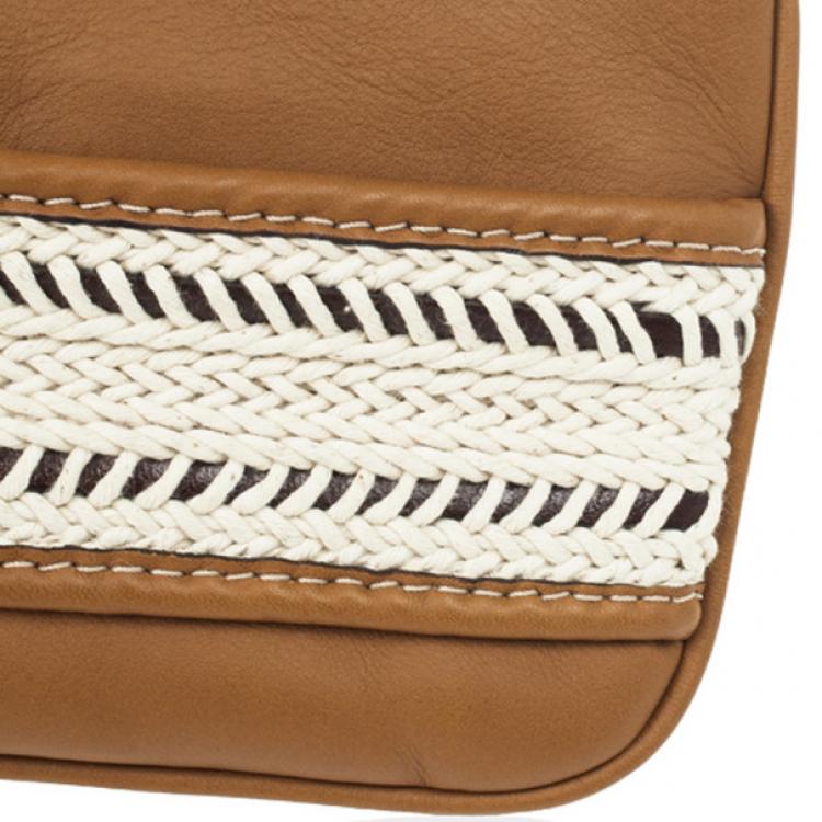 Pre Owned Burberry Calf Leather Rope Webbing Fuller Wristlet