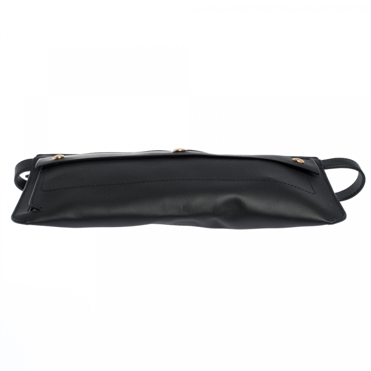 Pre Owned Burberry Black Leather Slim Belt Bag