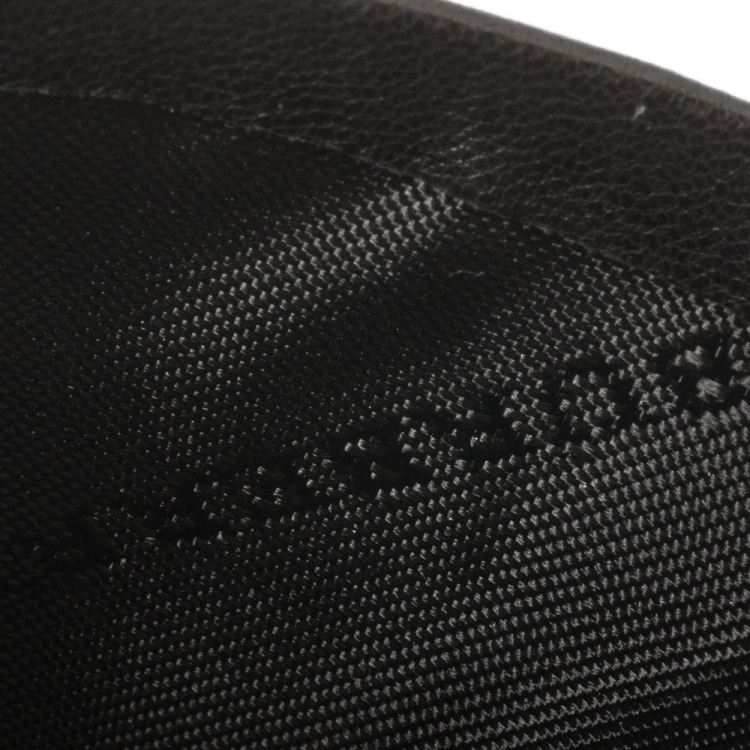 Pre Owned Burberry Black Leather and Check Canvas Izzy Card Holder
