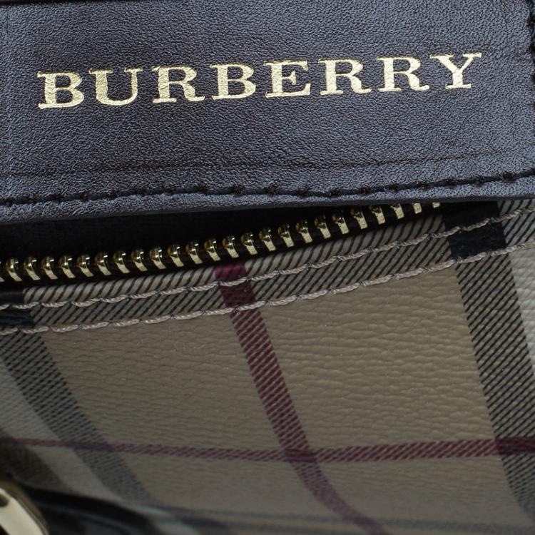 Pre Owned Burberry Beige Classic Check Boston Bag