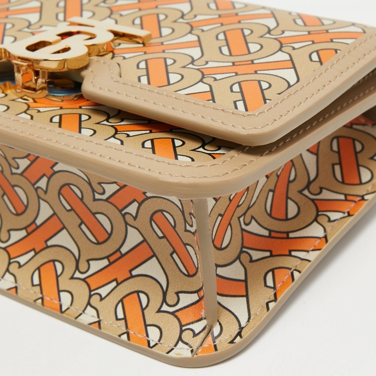 Pre Owned Burberry Multicolor TB Monogram Leather Mini Belt Bag