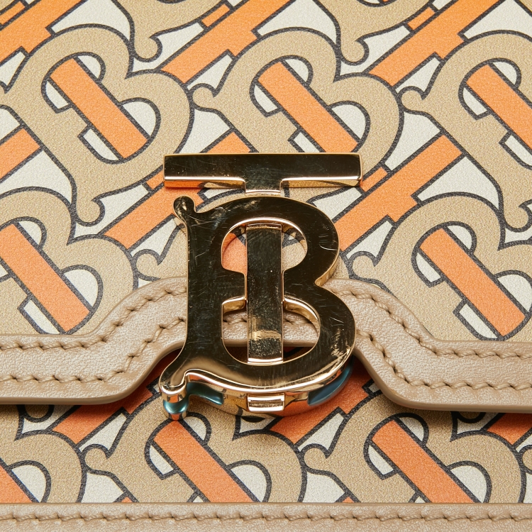 Pre Owned Burberry Multicolor TB Monogram Leather Mini Belt Bag
