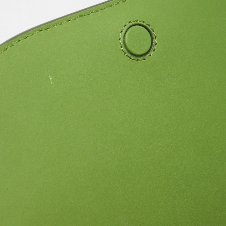 Pre Owned Burberry Marsh Green Leather Small Limited Edition 214/250 Olympia Shoulder Bag 