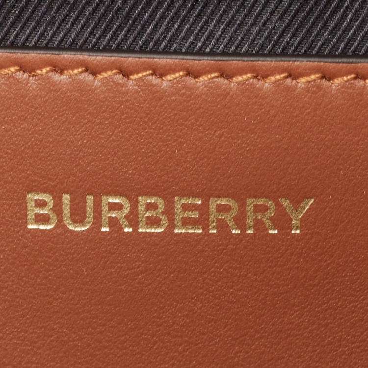 Pre Owned Burberry Beige/Brown Housecheck Coated Canvas and Leather Sonny Belt Bag