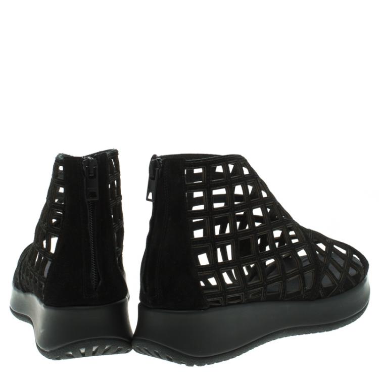 Pre Owned Burberry Prorsum Black Suede Cage Platform Sandals Size 39