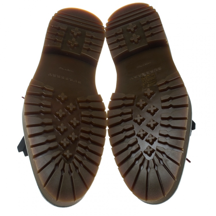 مملوكة مسبقًا Burberry Two Tone Brogue Leather Bissett Fringe Detail Lace Up Platform Derby Size 39