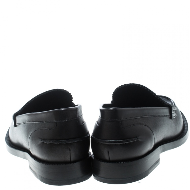 Pre Owned Burberry Black Leather Bedmont Penny Loafers Size 40
