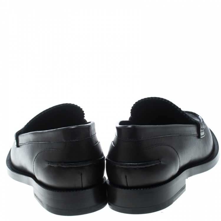 Pre Owned Burberry Black Leather Bedmont Penny Loafers Size 38