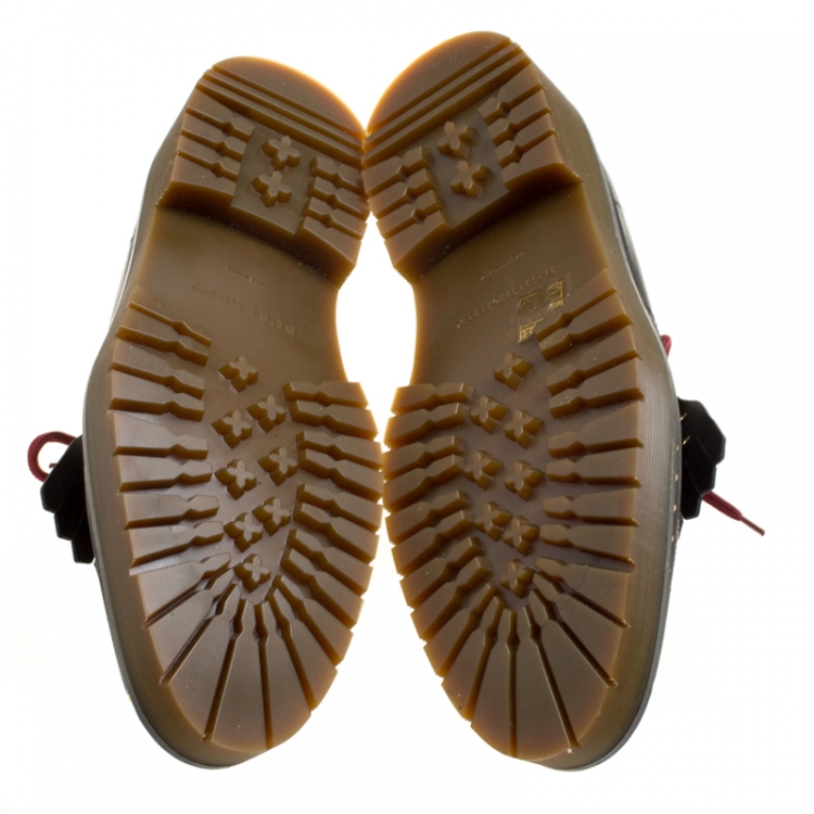 Pre Owned Burberry Two Tone Brogue Leather Bissett Fringe Detail Lace Up Platform Derby Size 41