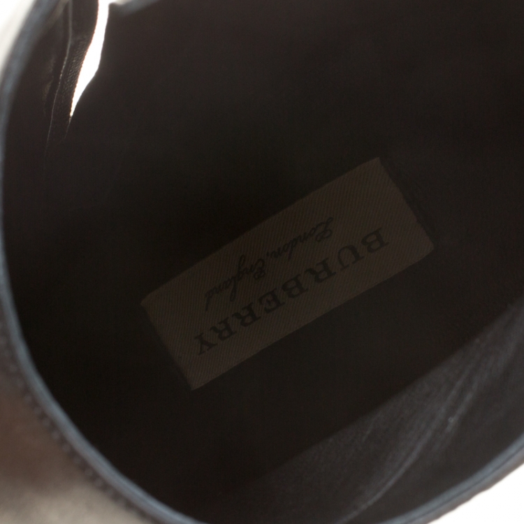 Pre Owned Burberry Black Quilted Leather Alexandra Pointed Toe Ankle Boots Size 40