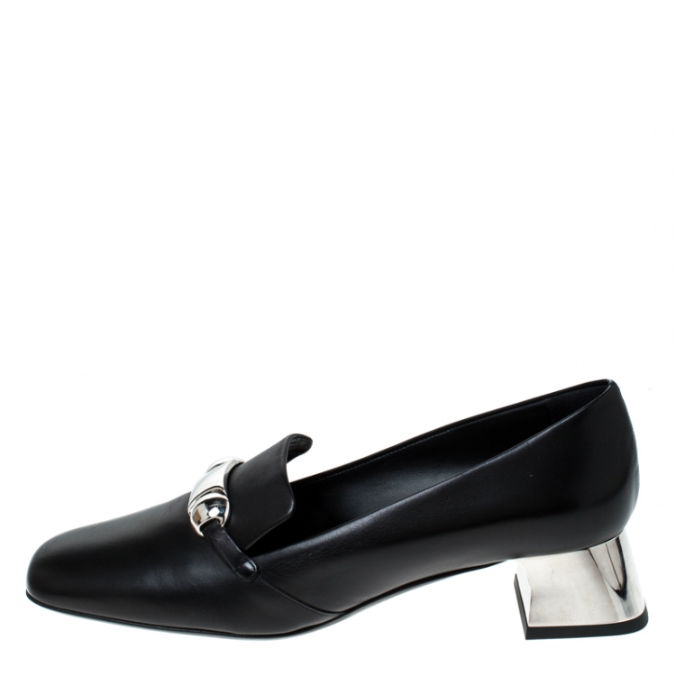 Pre Owned Burberry Black Leather Amika Embellished Pumps Size 40