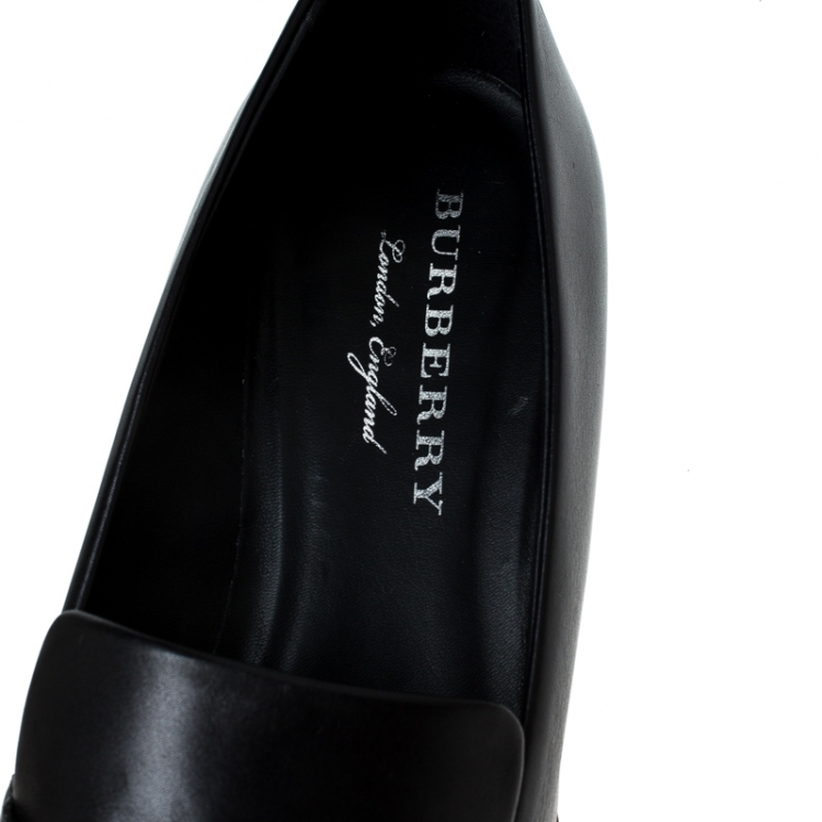 Pre Owned Burberry Black Leather Amika Embellished Pumps Size 40