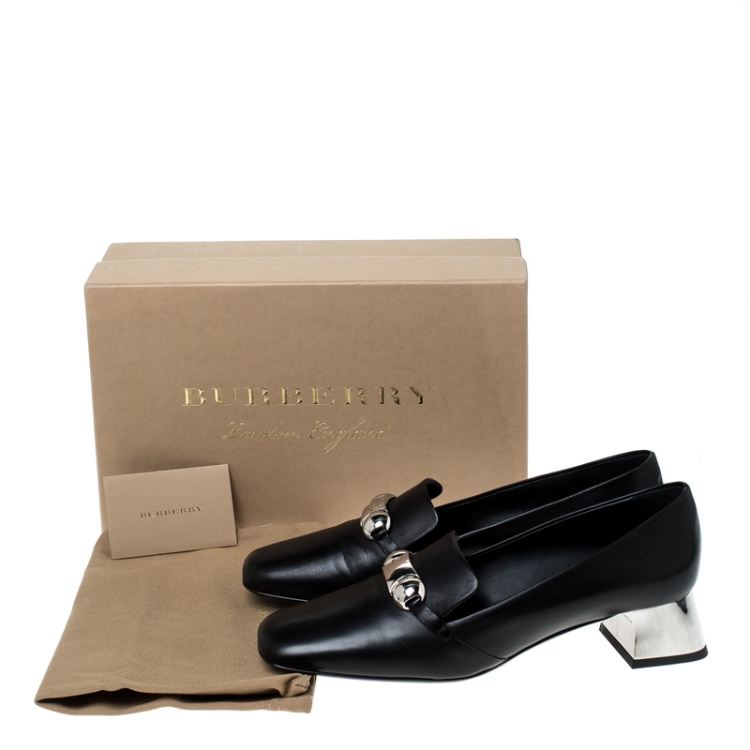 Pre Owned Burberry Black Leather Amika Embellished Pumps Size 40
