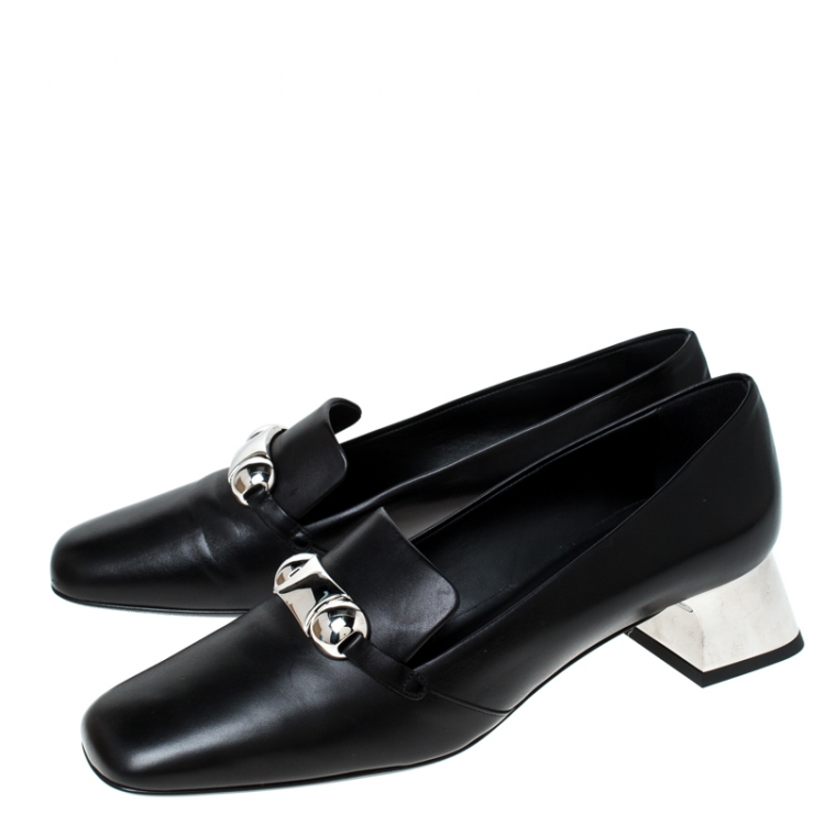 Pre Owned Burberry Black Leather Amika Embellished Pumps Size 40