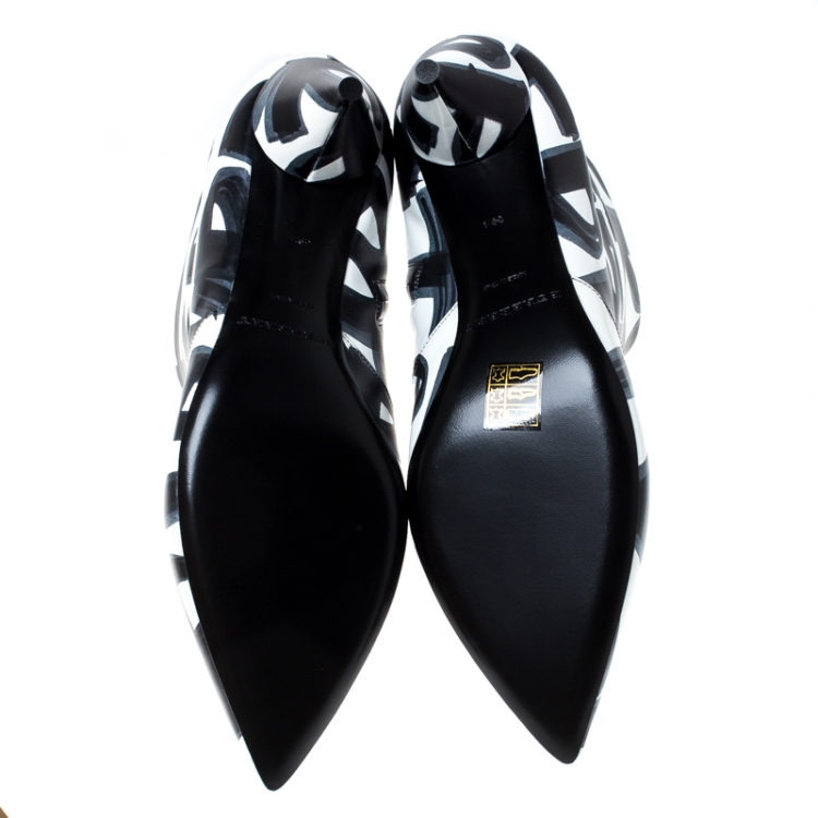 Pre Owned Burberry White/Black Leather Wilsbeck Ankle Boots Size 39.5