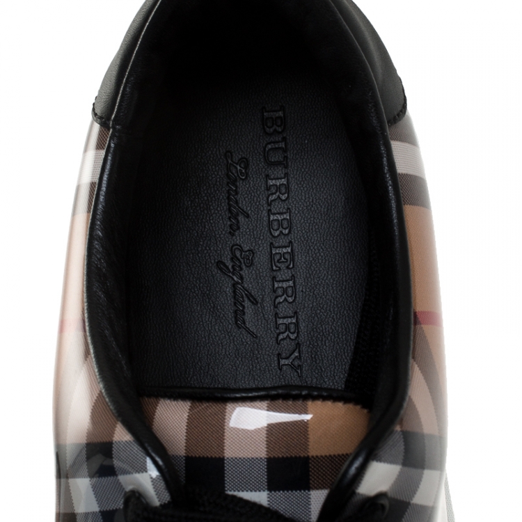 Pre Owned Burberry Nova Check PVC And Leather Westford Vin Sneakers Size 40