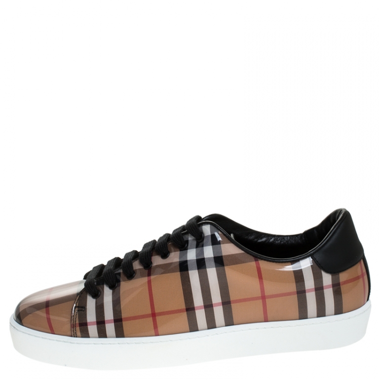 Pre Owned Burberry Nova Check PVC And Leather Westford Vin Sneakers Size 40