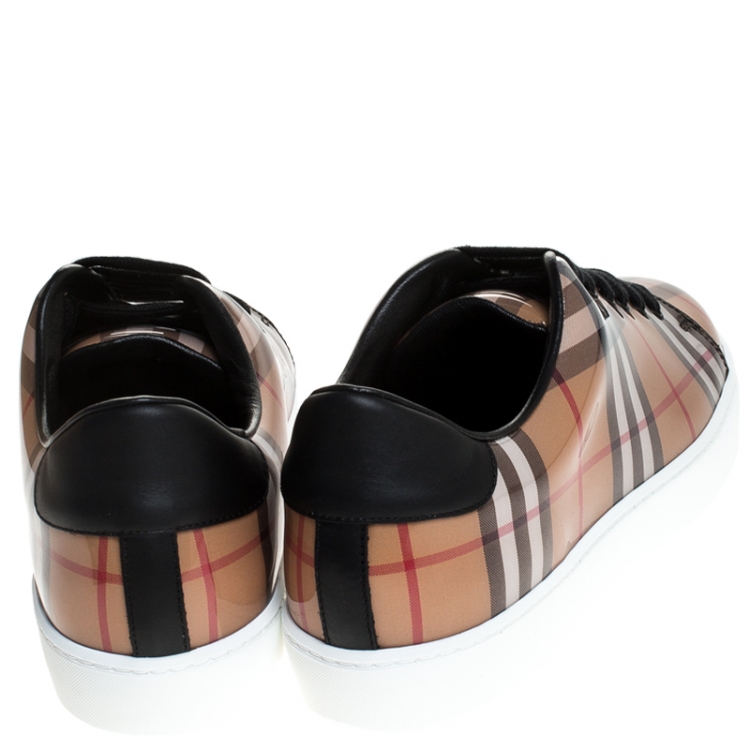 Pre Owned Burberry Nova Check PVC And Leather Westford Vin Sneakers Size 40
