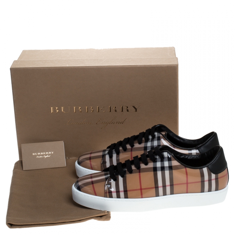 Pre Owned Burberry Nova Check PVC And Leather Westford Vin Sneakers Size 40