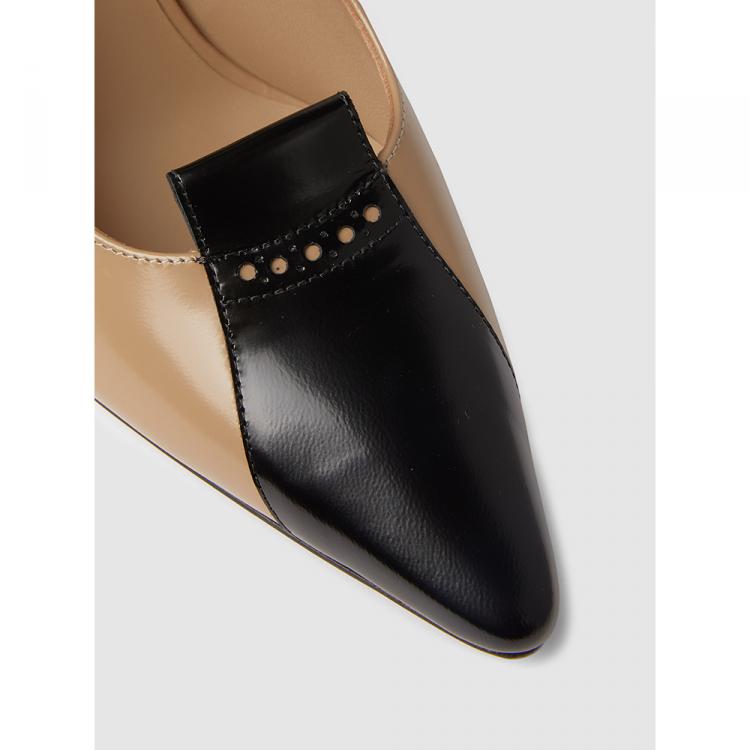 Pre Owned Burberry Multicoloured Eldmon Two-Tone Leather Pumps Size IT 39