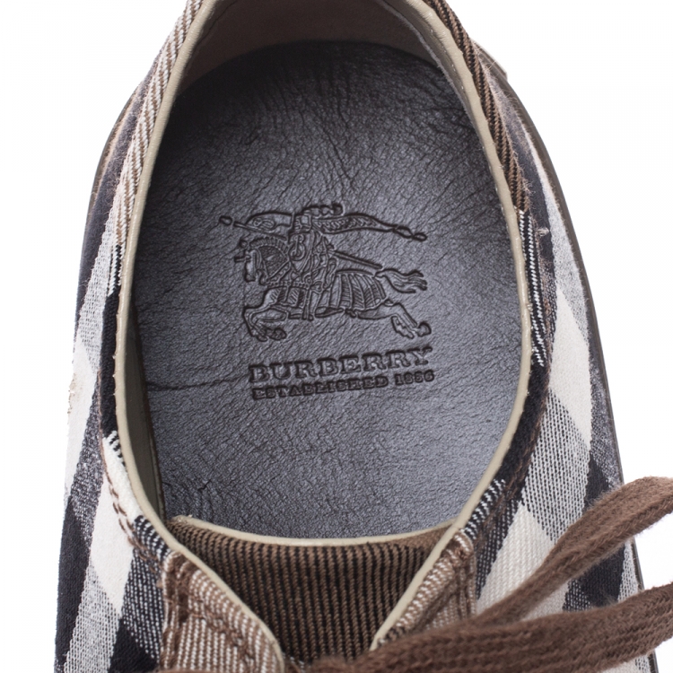 مملوكة مسبقًا Burberry Multicolor Check Canvas And Rubber Cap Toe Sneakers Size 39