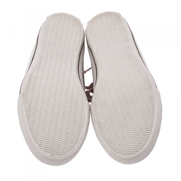 مملوكة مسبقًا Burberry Multicolor Check Canvas And Rubber Cap Toe Sneakers Size 39