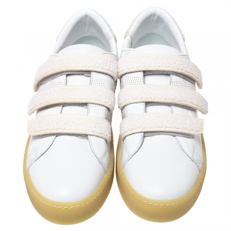 Pre Owned Burberry White Leather Becky Perf Sneakers Size 40