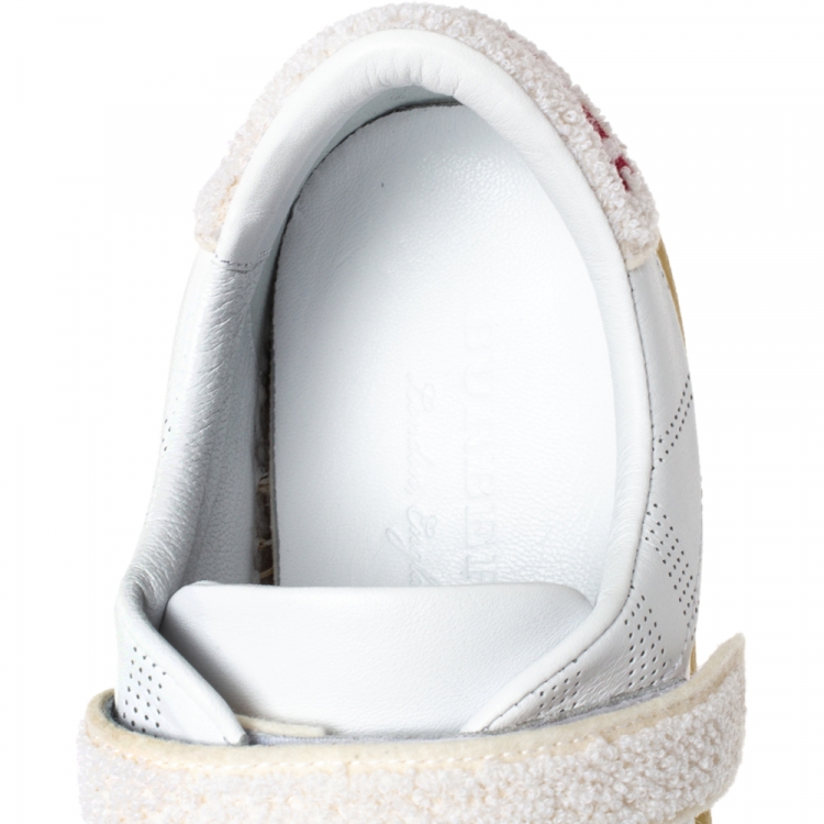 Pre Owned Burberry White Leather Becky Perf Sneakers Size 40