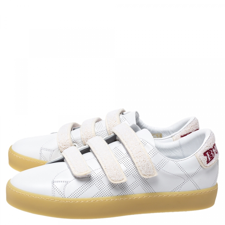 Pre Owned Burberry White Leather Becky Perf Sneakers Size 40