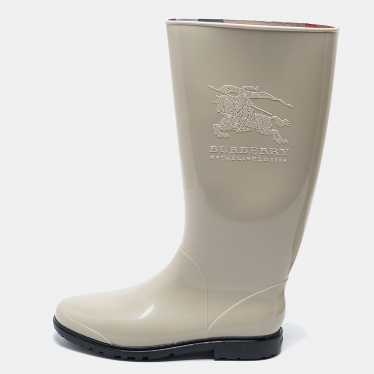 Burberry rain boots grey best sale