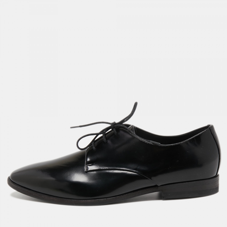 Pre Owned Burberry Black Leather Lace Up Derby Size 39