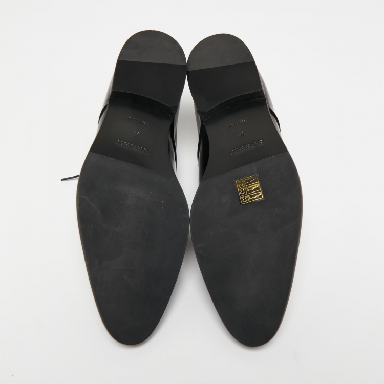 Pre Owned Burberry Black Leather Lace Up Derby Size 39