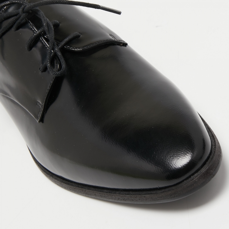 Pre Owned Burberry Black Leather Lace Up Derby Size 39