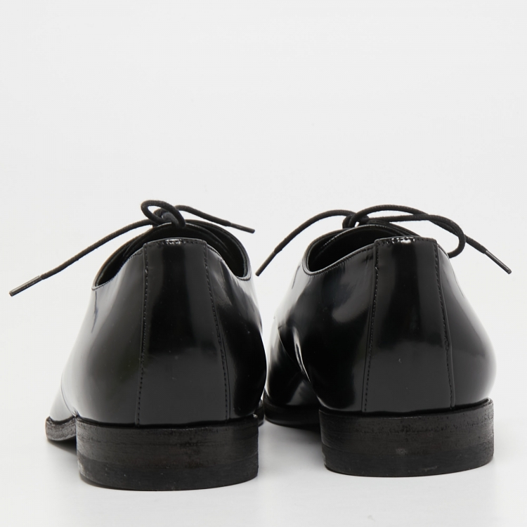 Pre Owned Burberry Black Leather Lace Up Derby Size 39