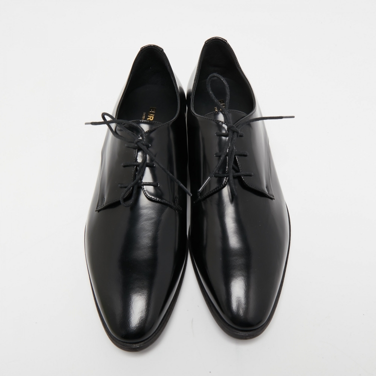 Pre Owned Burberry Black Leather Lace Up Derby Size 39
